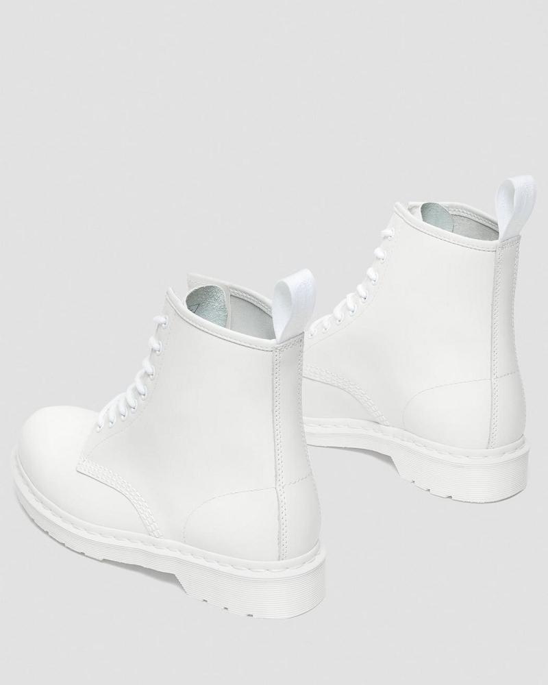 Dr Martens 1460 Mono Smooth Læder Snørestøvler Dame Hvide | DK 171BEX